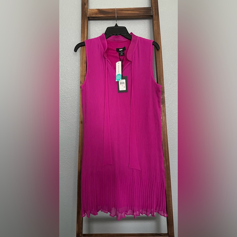 DKNY Fuchsia Sleeveless Shift Dress